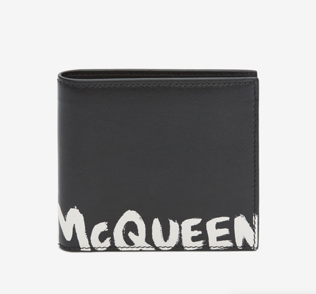 100% Brand new McQueen Graffiti Billfold Wallet in Black/White 