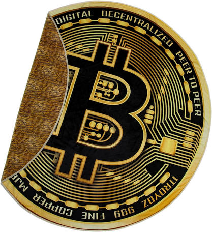 Bitcoin Cryptocurrency Coin Round Blanket- Physical Bitcoin Gift Item from The Crypto Coins Collection - 70 inch Super Soft Fleece Throw Bitcoin Blanket