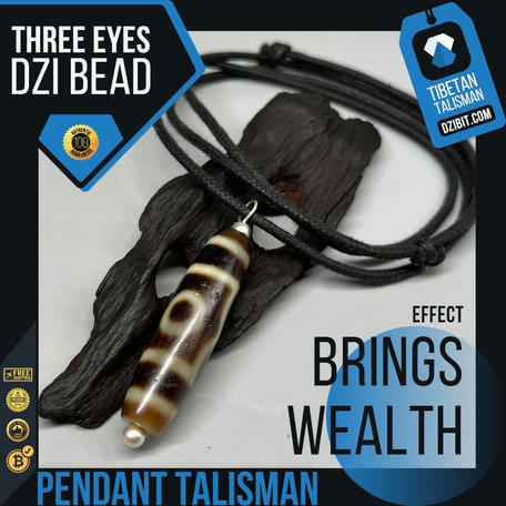 Three eyes Dzi Bead Tibet Amulet