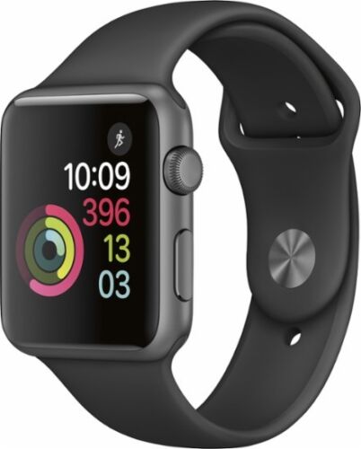 Brand New Sealed Apple Watch Series 1 42mm Stainless Steel Case Black Sport Band