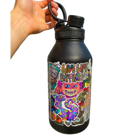 60oz Insulated Water Bottle COVERED in Stickers