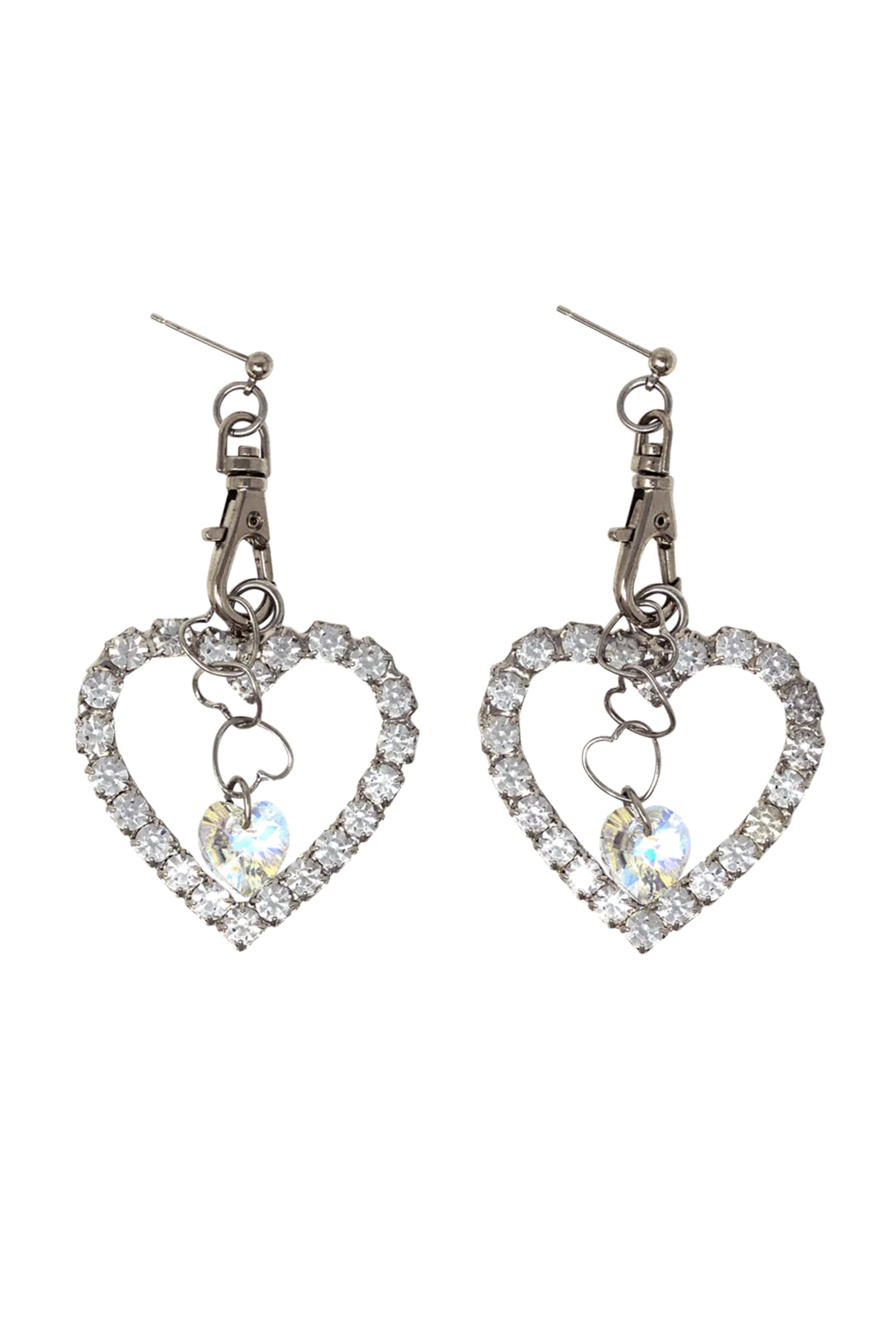 HEART EARRINGS WITH SWAROVSKI CRYSTAL