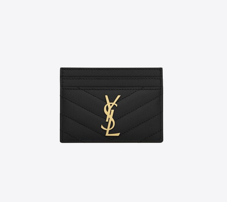 100% Brand new YSL Cassandre Matelassé Card Case in grain de poudre Embossed Leather 