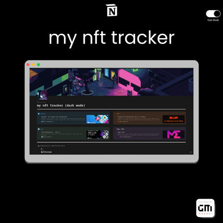 Notion my nft tracker dark mode
