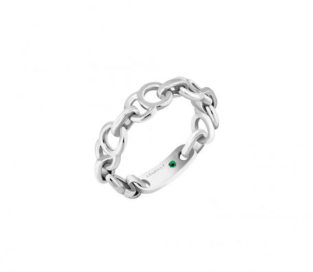 CELESTE chain ring in white gold