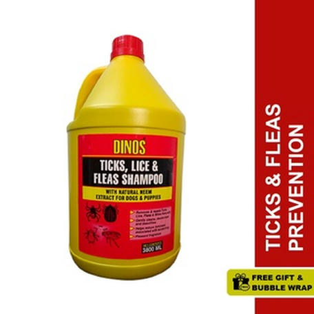 Dinos Ticks, Lice & Fleas Prevention Pet Shampoo 3800ml