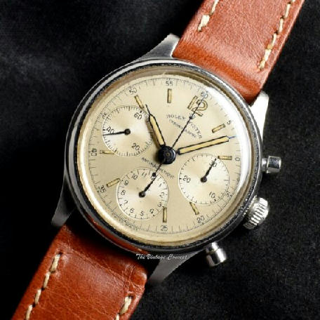 Rolex Chronograph Silver Dial Anti-Magnetique 4048 w/ Leather Strap from 1942 4048_OT1063