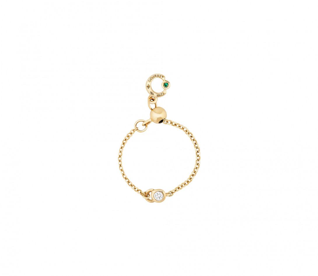 CO adjustable chain ring in yellow gold