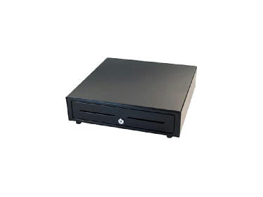 APG Vasario Series Standard Duty Cash Drawer, 16 inch x 16 inch, Dual Media Slots, USBPro HID End Node, Fixed 5X5 Till, Painted Front, Black, Includes Cable - VB554A-BL1616
