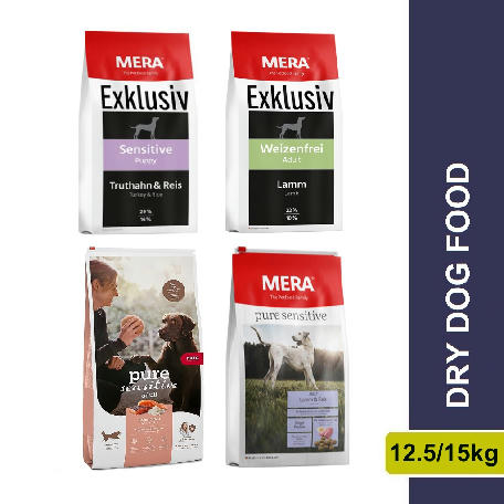 MERA EXKLUSIV SENSITIVE PUPPY 15KG TURKEY/Adult Lamb Or Salmon 12.5KG