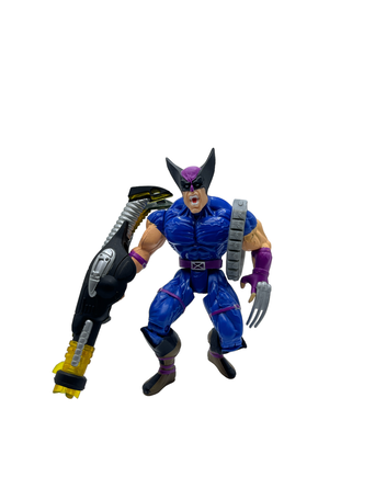 1996 Marvel X-Men Classics Wolverine Light Up Weapon Action Figure Toy Biz Blue/Purple Variant 