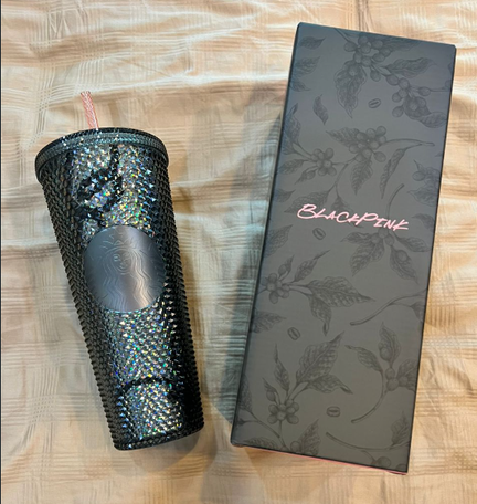 BLACKPINK Bling Coldcup Glitter Studded 24oz Straw Cup - BLACK