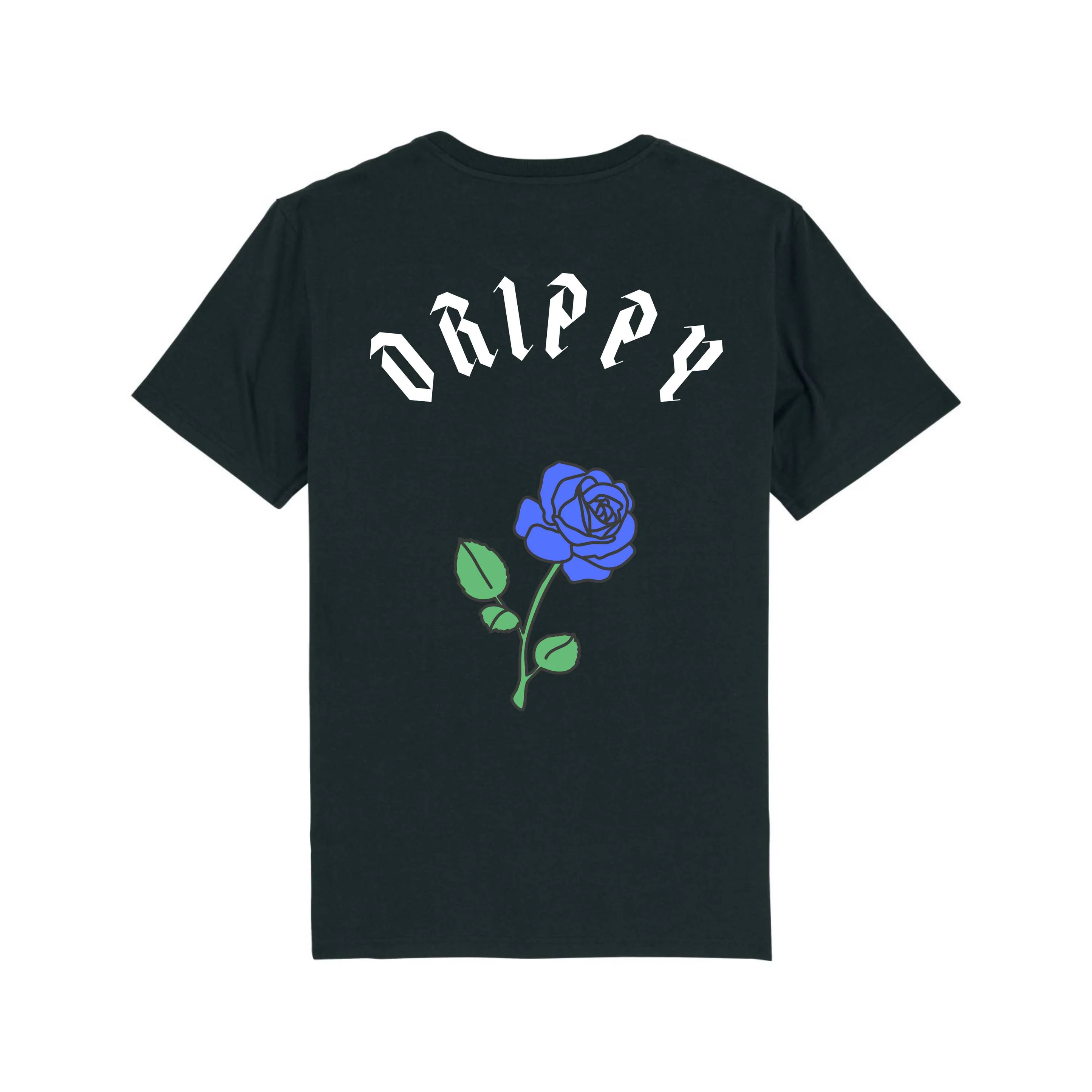 Blue Rose T-shirt (Black)